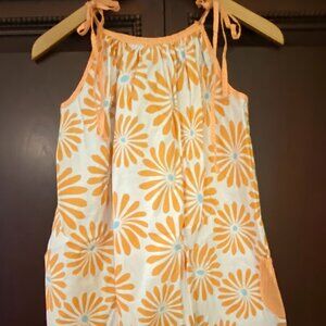 Hanna Kate Orange/White Floral & Gingham Sundress - Size 10